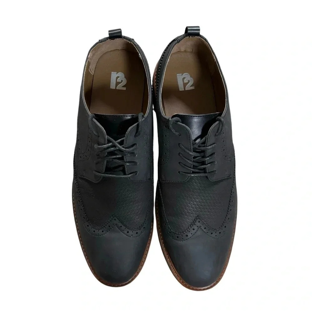 R2 Men’s Stanley Wing Tip Style Dress Shoe - Picture 4 of 9